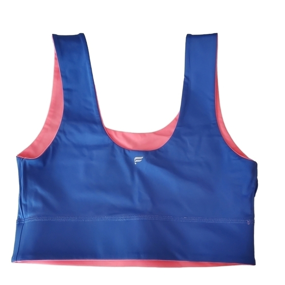 FABLETICS Harlow sports Bra Reversible Midi Size Small Pink Blue Medium Impact - Picture 3 of 8